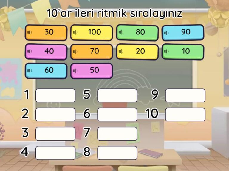 1. Sınıf 10’ar ritmik sayma