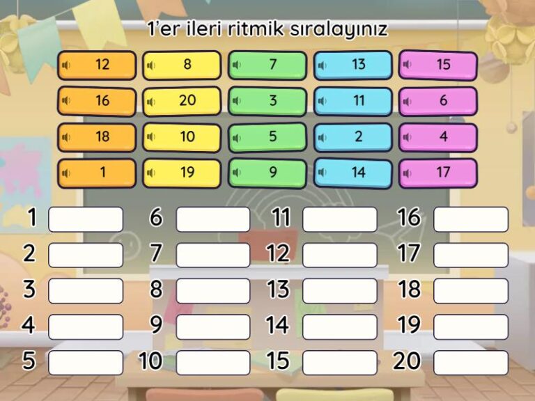 1. Sınıf 1’er ritmik sayma