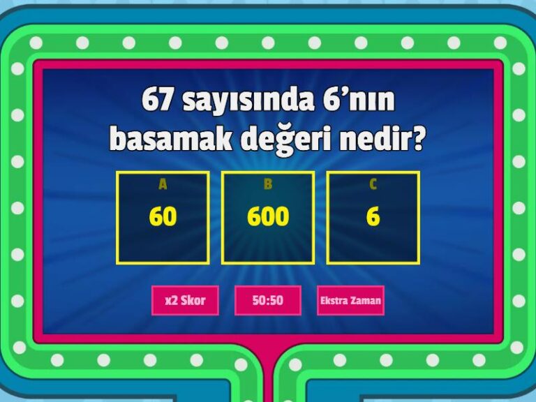 2. Sınıf Rakamların basamak değerini bulma