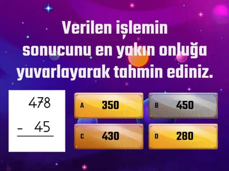 3. Sınıf Çıkarma işleminde sonucu tahmin etme