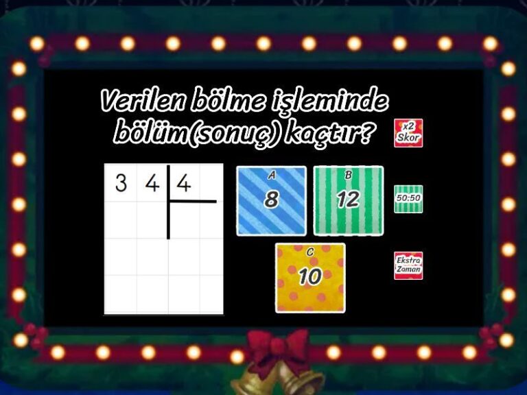 3. Sınıf Kalanlı bölme işlemi