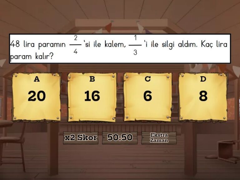 4. Sınıf Kesir Problemleri