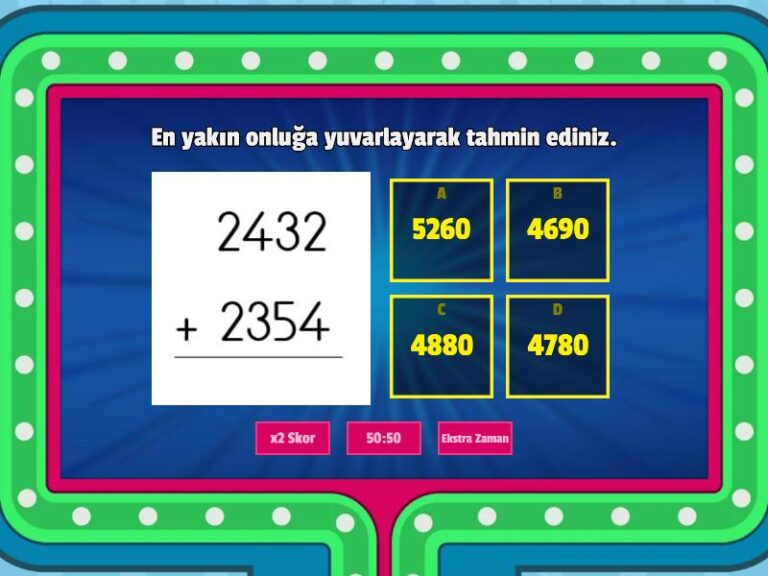4. Sınıf Toplama işleminin sonucunu tahmin etme
